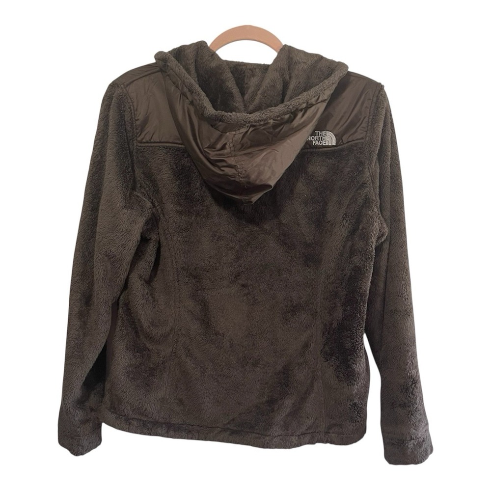 North Face Jacket Womens Medium Brown Fleece Full Zip Hooded Outdoors Coat Warm - Picture 2 of 11
